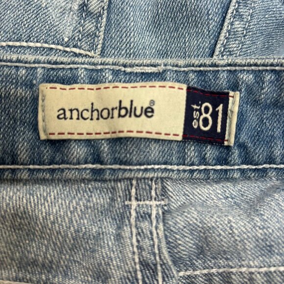 Vintage Anchor Blue Low Rise Distressed Jeans Size 9 Ankle Straight Leg Denim - Picture 5 of 7